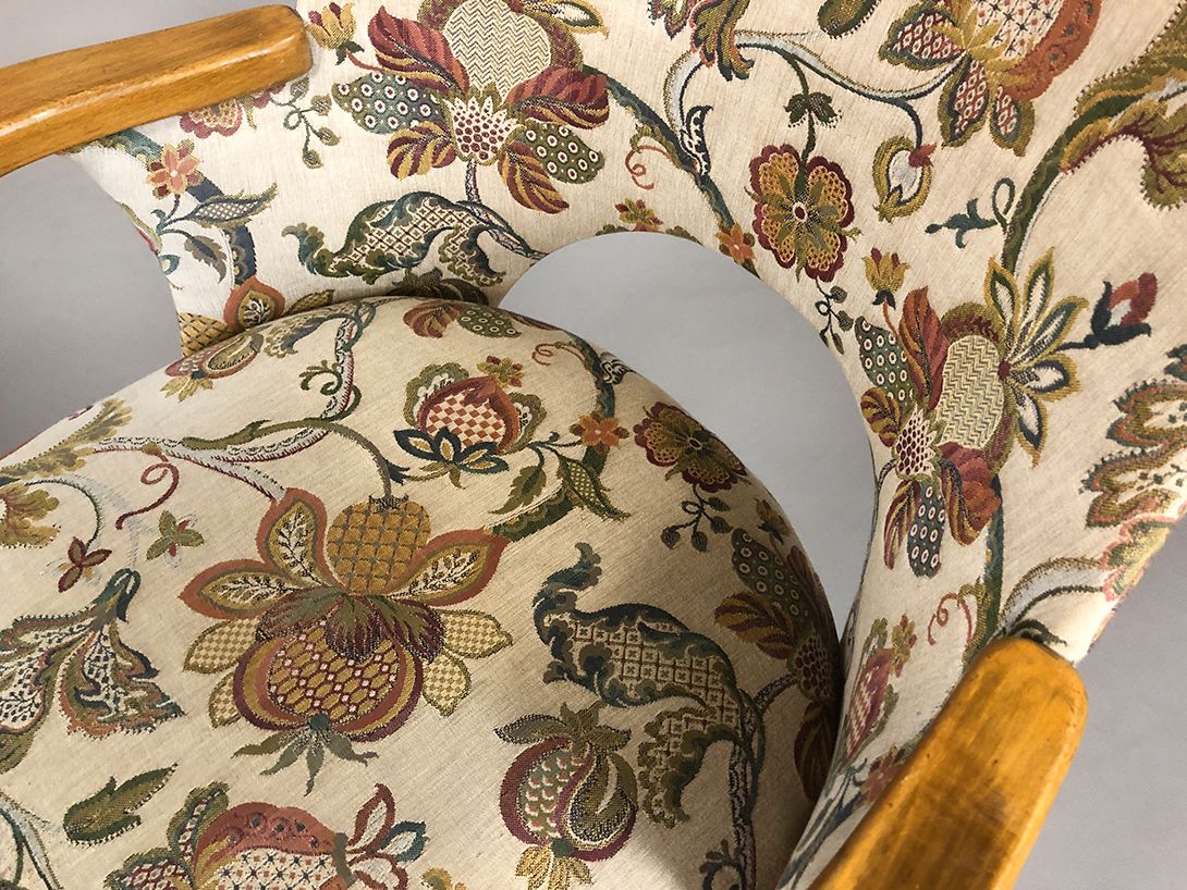Foto Extraordinary Armchair Flowered Upholstery Saint Tropez 1938