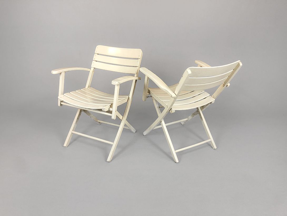 Foto White Folding Garden Chair