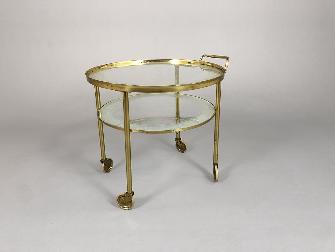 Foto Round Glass Serving Cart h55x60
