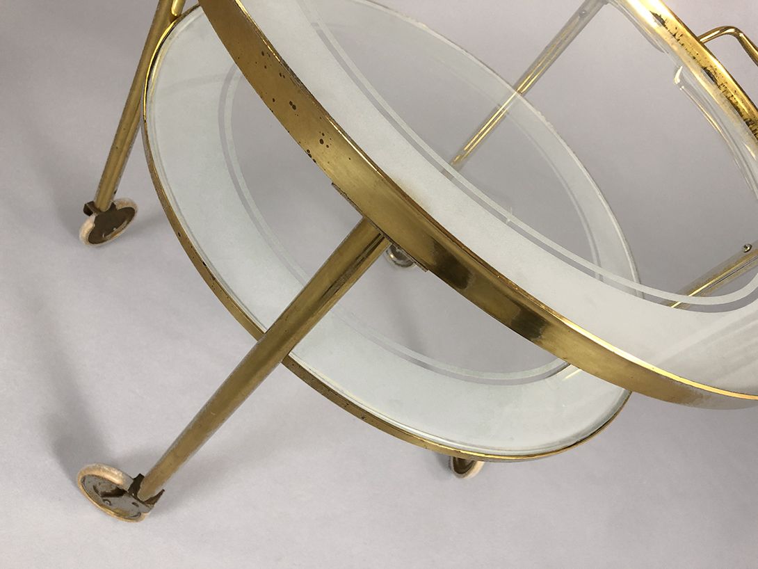Foto Round Glass Serving Cart h55x60