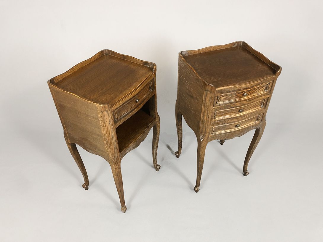 Foto Wooden Bedside Table with 3 Drawers H72x36x33