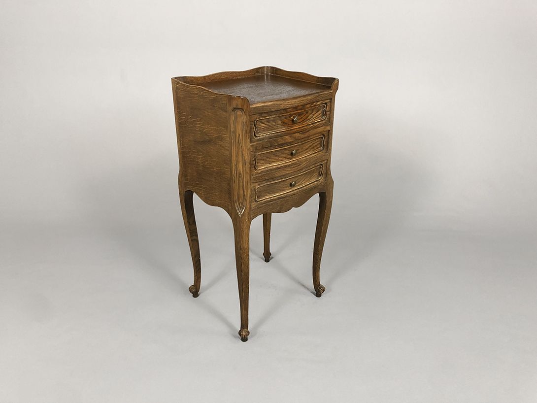 Foto Wooden Bedside Table with 3 Drawers H72x36x33