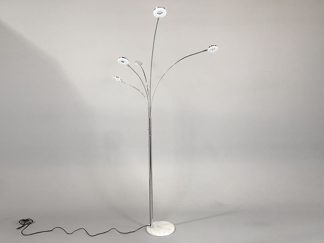 Foto Floor Lamp Five Angles Chrome/White h110 B1+