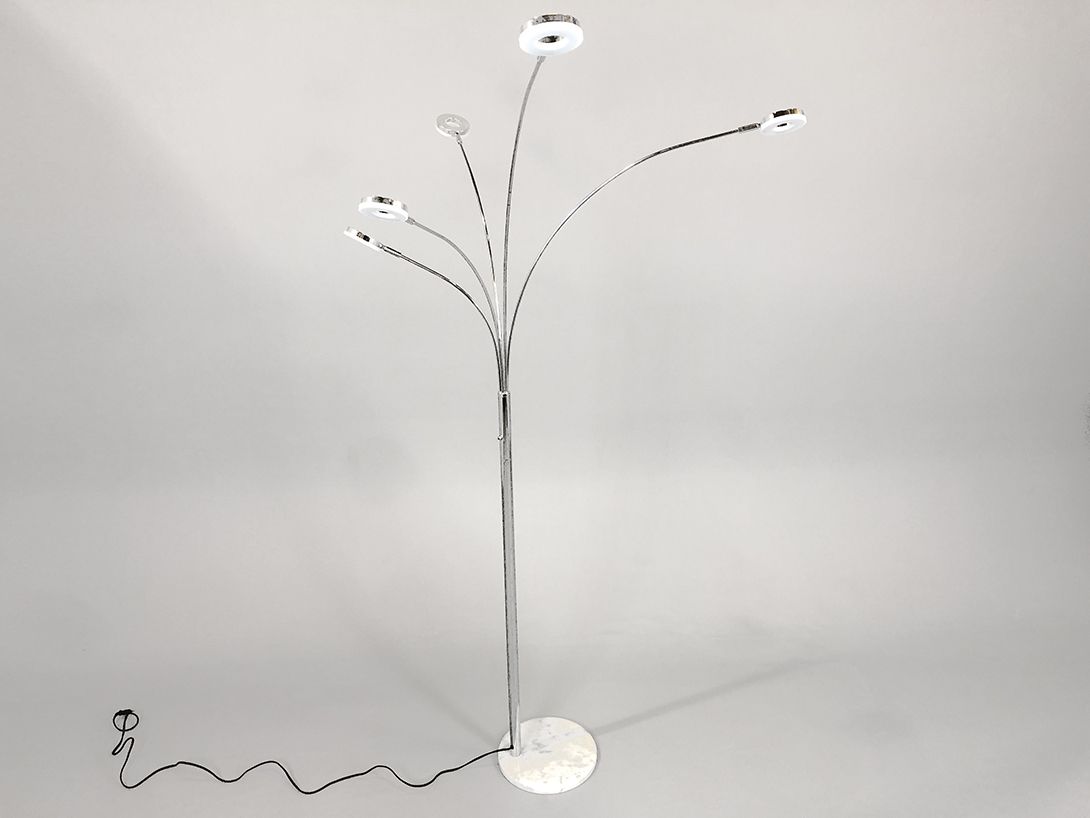 Foto Floor Lamp Five Angles Chrome/White h110 B1+