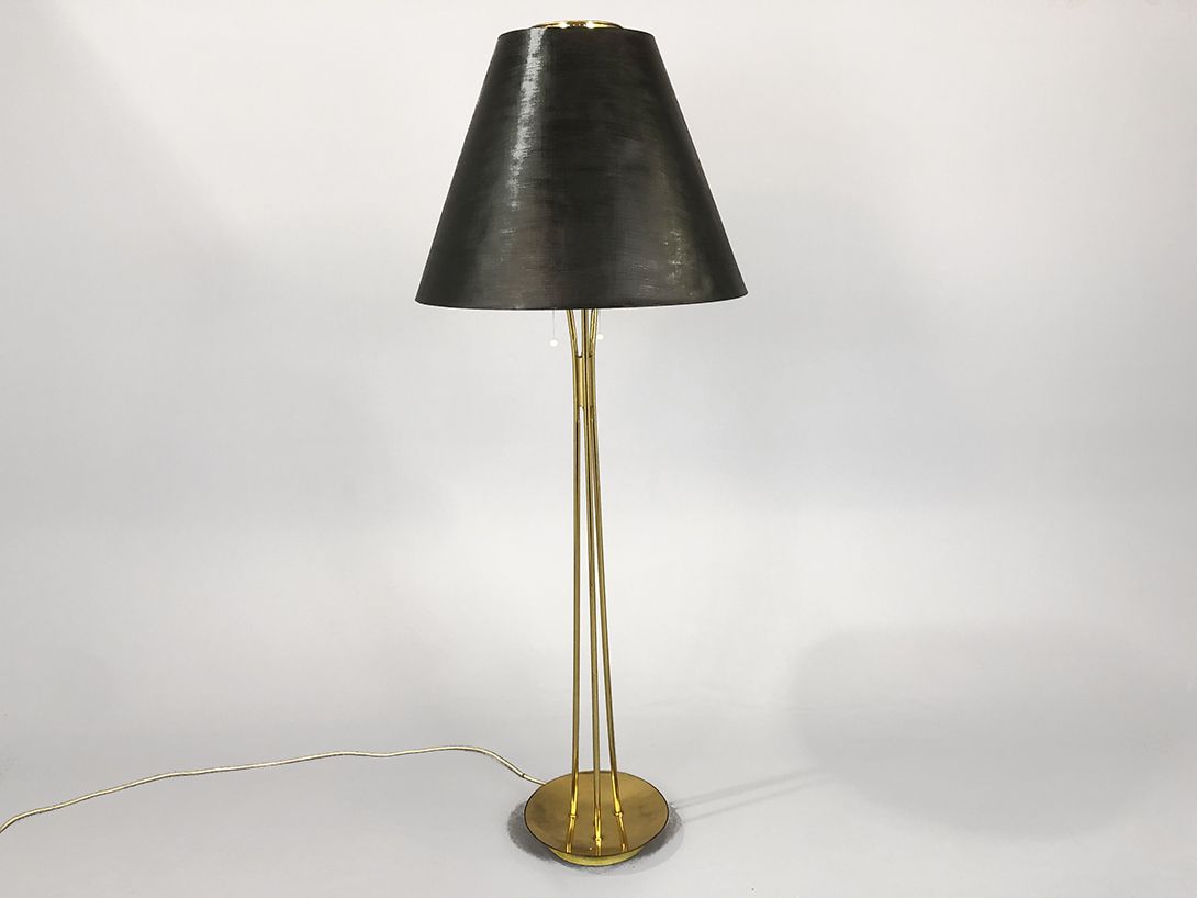 Foto Floor Lamp Uplighter with Pull Switch Black Shade h170 D1+