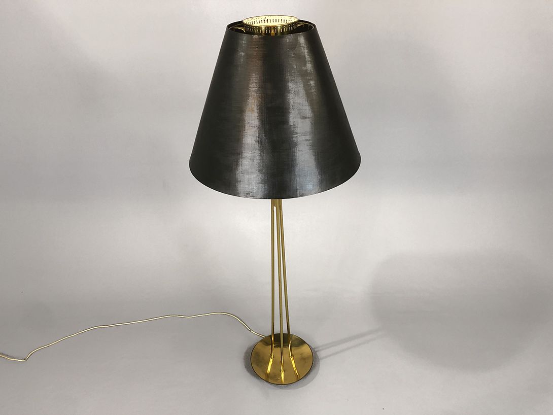 Foto Floor Lamp Uplighter with Pull Switch Black Shade h170 D1+