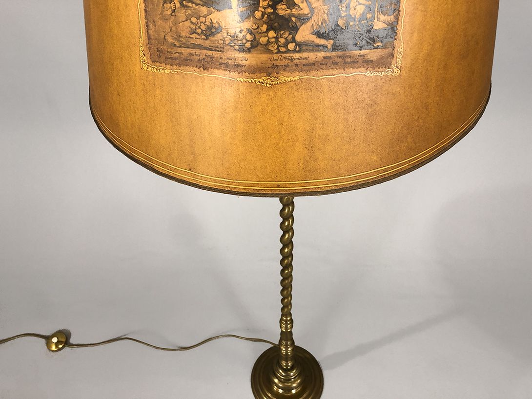 Foto Floor Lamp Messing Stand Golden Shade with Picture Sienna 1935 h172 G2