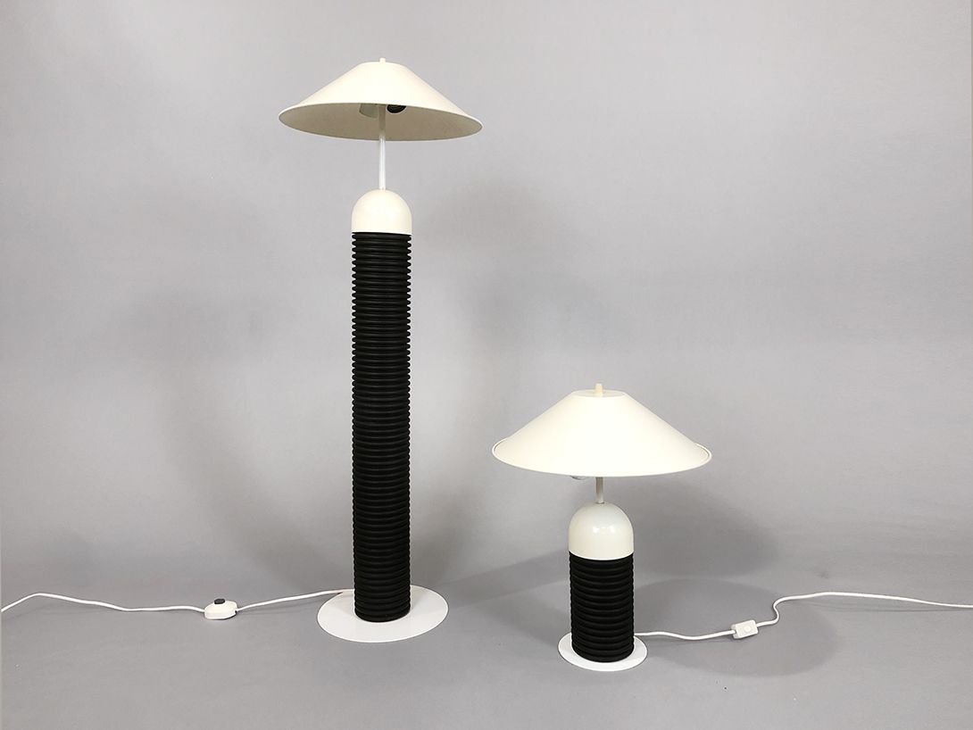 Foto Table Lamp Black Stand White Shade h55