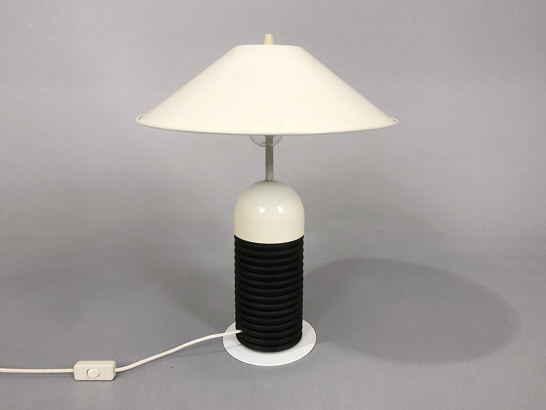 Foto Table Lamp Black Stand White Shade h55