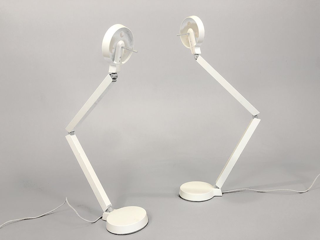 Foto Industrial White Adjustable Table Lamp Decoration Only h95
