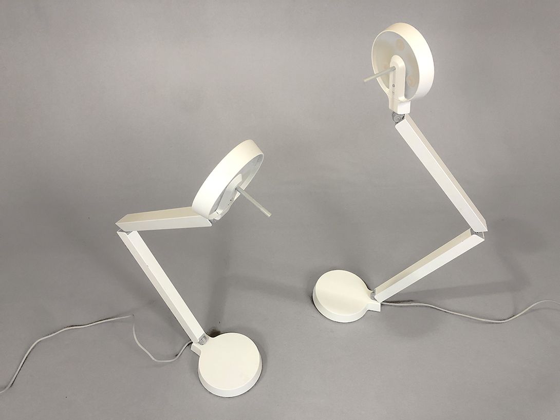 Foto Industrial White Adjustable Table Lamp Decoration Only h95