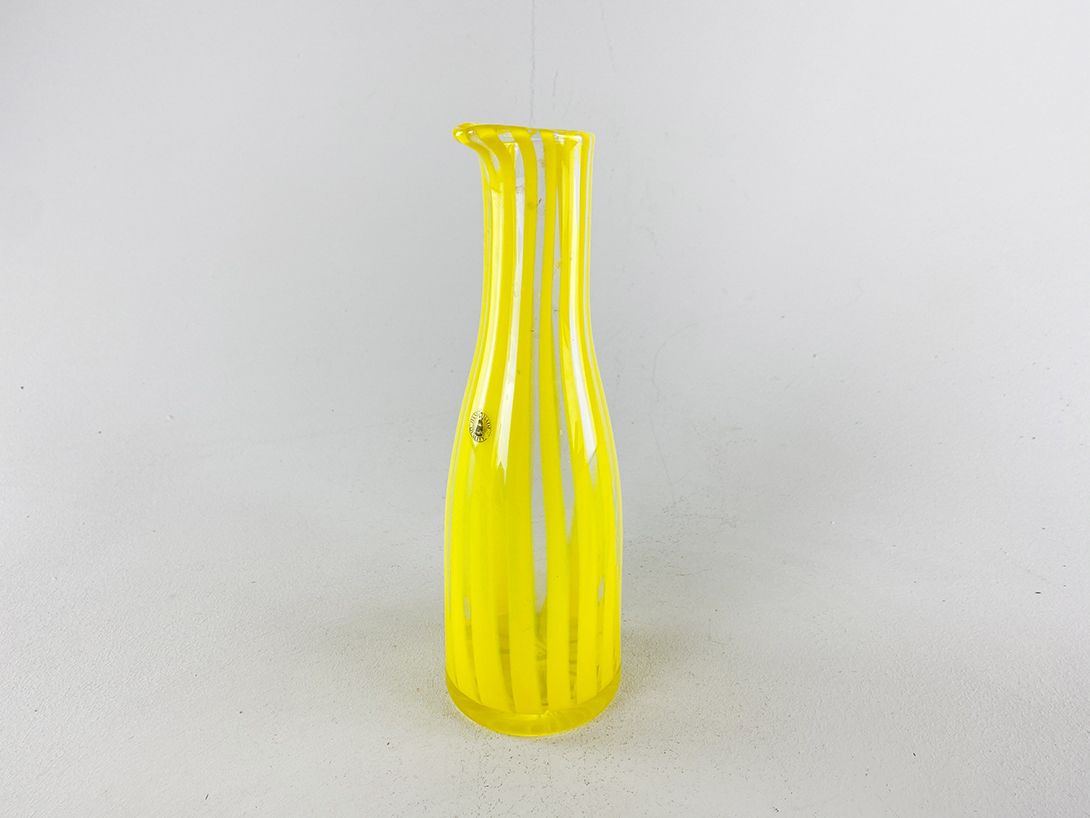 Foto Bright Yellow Striped Glass Vase h31