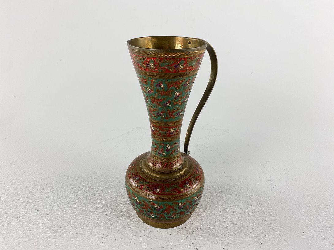 Foto Oriental Brass Jug Green h21