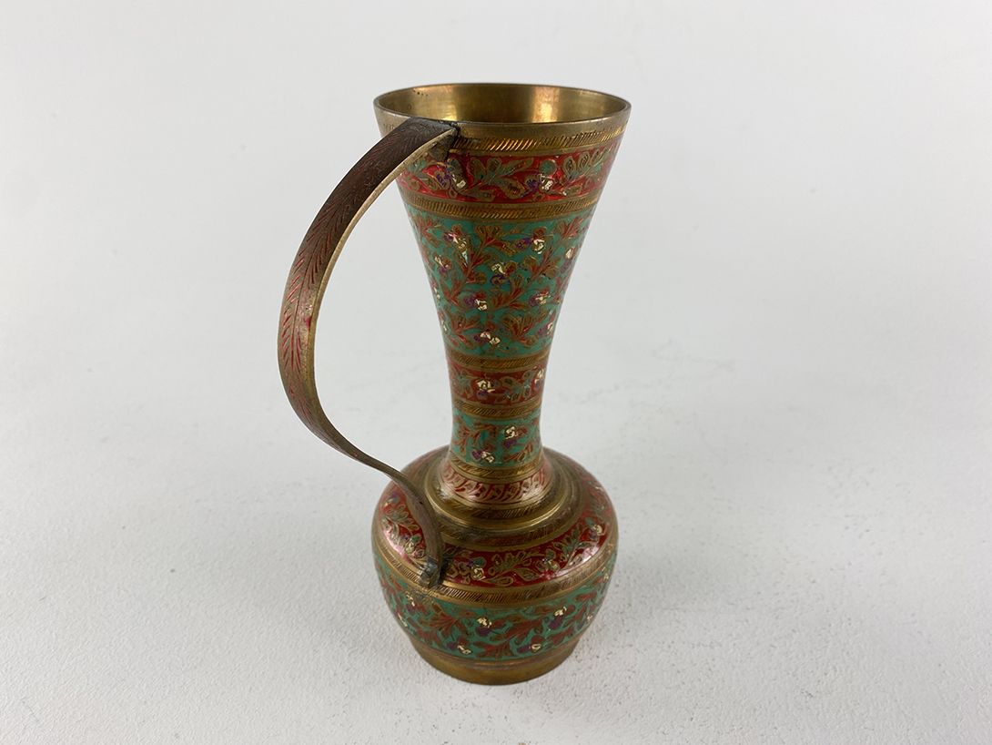 Foto Oriental Brass Jug Green h21