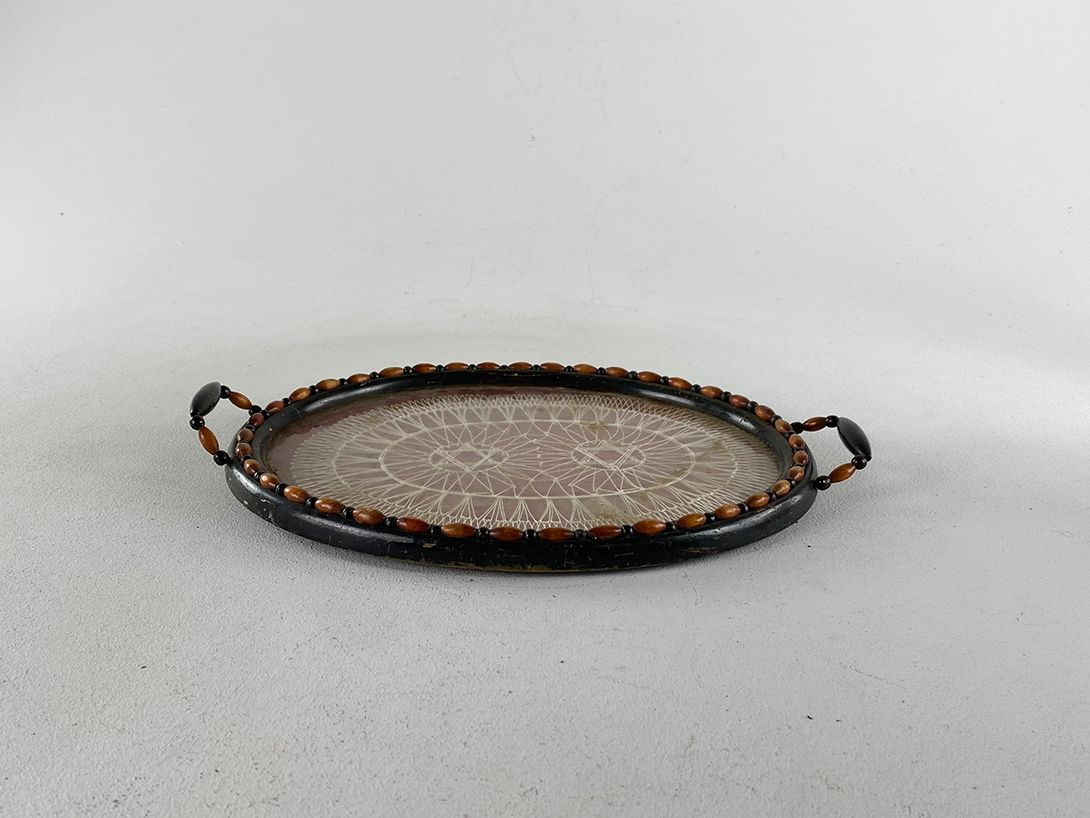 Foto Jewish Oval Glass Top Tray