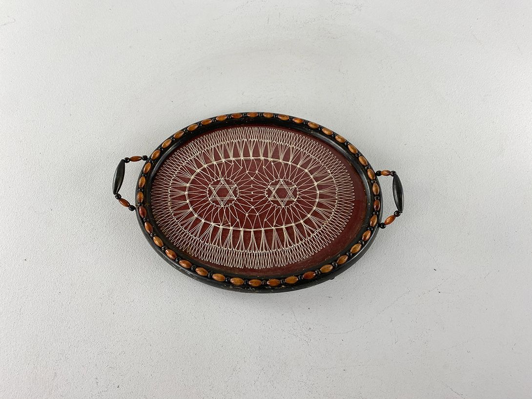 Foto Jewish Oval Glass Top Tray