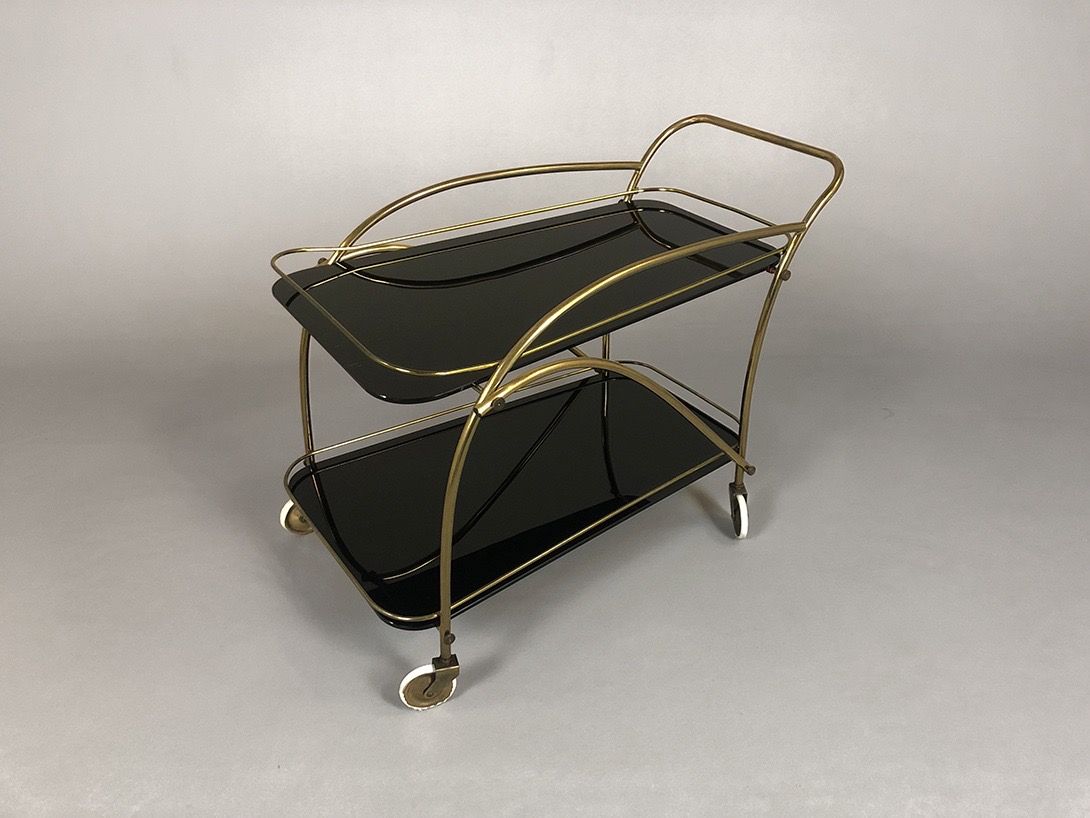 Foto Black and Brass Serving Cart h62x52x80