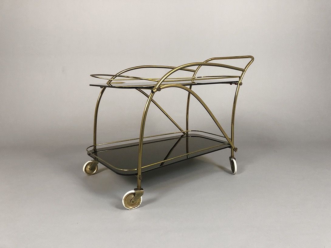 Foto Black and Brass Serving Cart h62x52x80