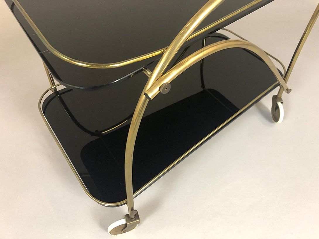 Foto Black and Brass Serving Cart h62x52x80