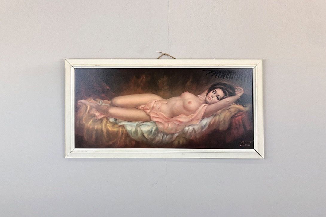 Foto Print Pinup Lying on Bed h58x107 32A10