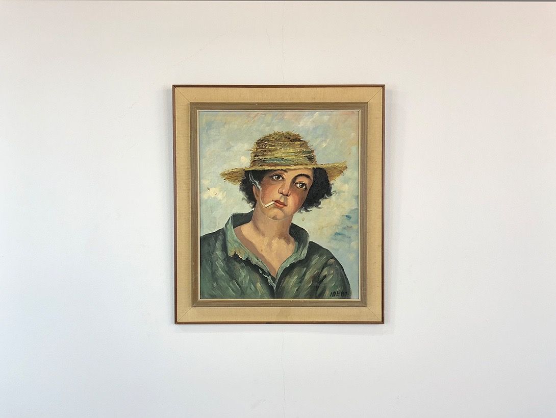 Foto Oil Painting Portrait of a Smoking Boy h60x54 26E14