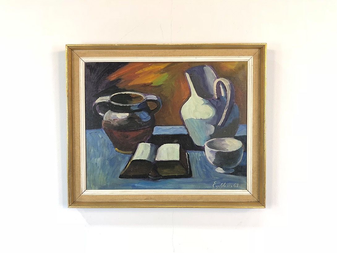 Foto Oil Painting Still Life with Book and Water Jugs h61x73 29A4