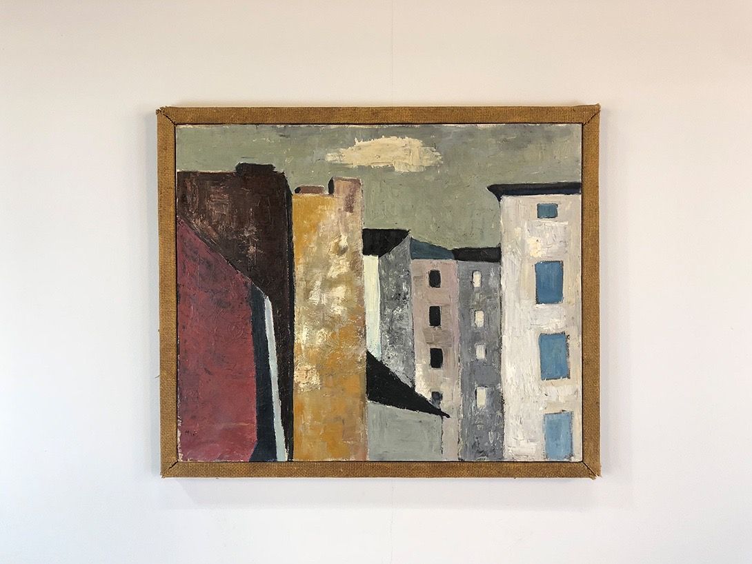 Foto Oil Painting Abstract City Scape h74x86 34D10