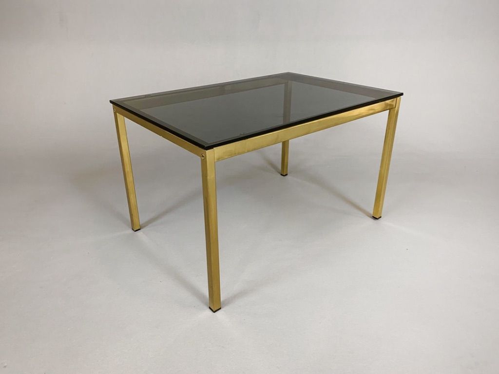 Foto Brass Coffee Table with Smoked Glass Plate h40x66x45
