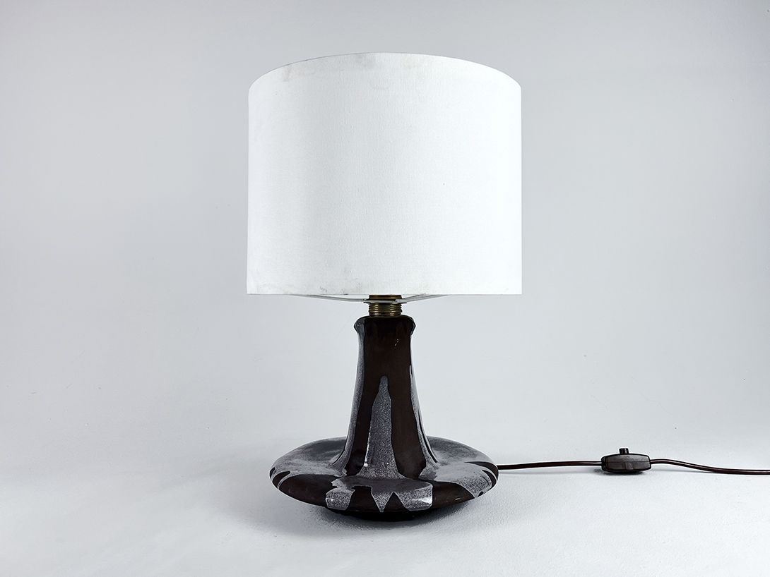 Foto Psychedelic Table Lamp with Purple Ceramic Base h48