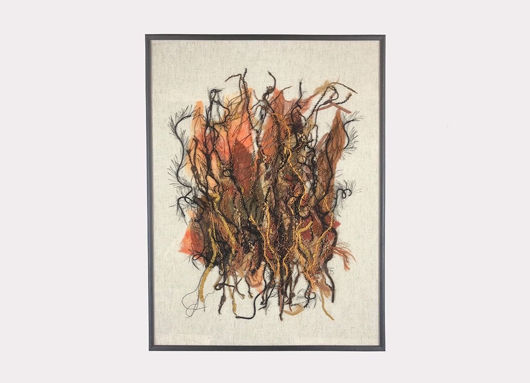 Foto Abstract Textile Art Orange h51x41 10C4