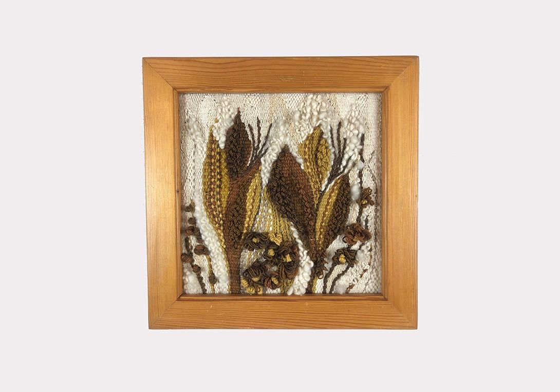 Foto Brown Leaves Embroidery Picture h40x40 10B4