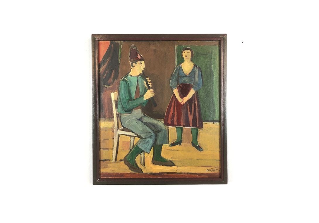 Foto Modern Oil Painting Flautist h69x62 31A7