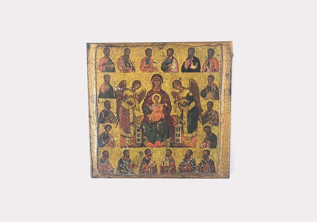 Foto Ancient Orthodox Painting, Byzantine Empire 13A14