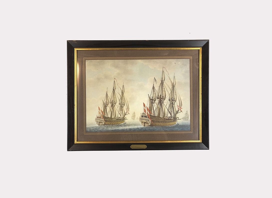 Foto Danish Warships Neptunus and Odin sailing the Baltic Sea, 1791 13B13