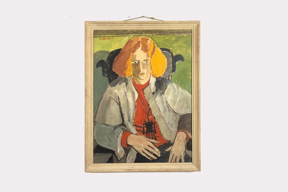 Foto Framed Painting of a Woman in a Chair h88x69 31A13