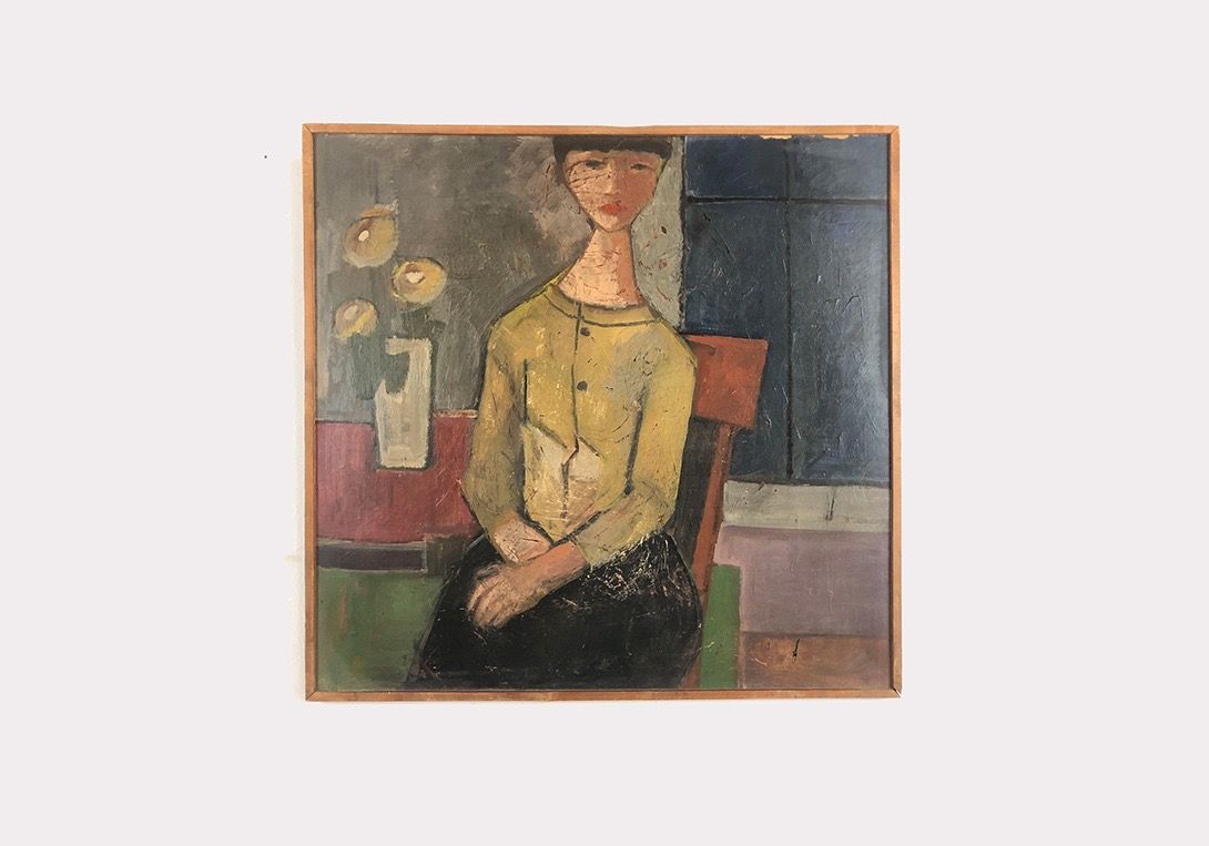 Foto Square Painting of a Woman h73x77 31A12