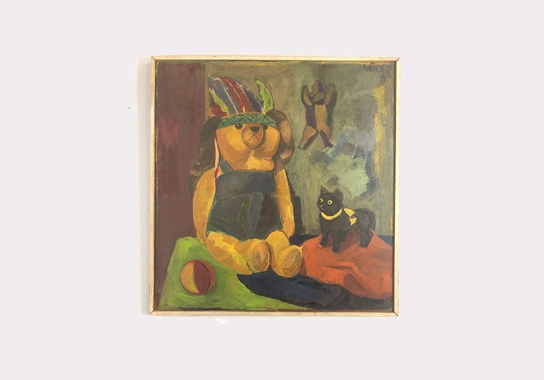Foto Oil Painting of Teddy Bear and other Toys h75x71 28E6