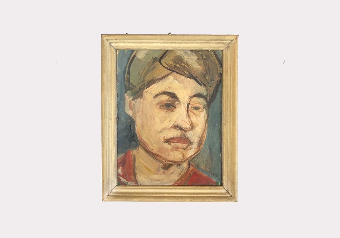 Foto Framed Oil Painting of a Face h33x26 26B7