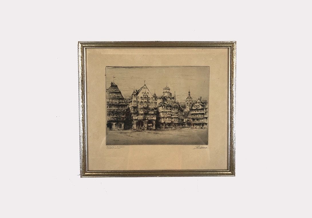 Foto Old Framed Print of Stuttgart h31x35 13A13