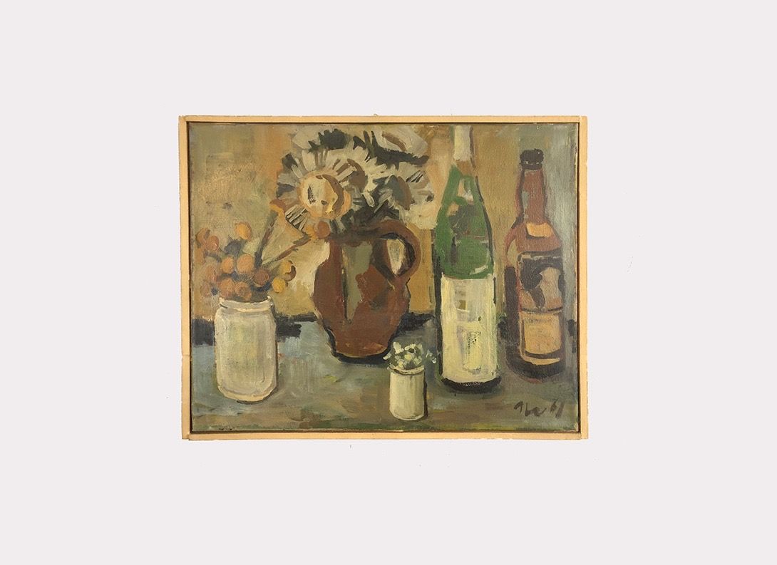 Foto Still Life of Flowers and Bottles 1961 h42x53 11B15