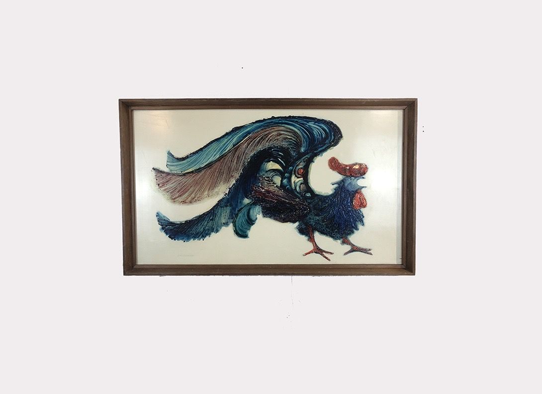 Foto Big Painting of a Blue Cock h62x103 5A5