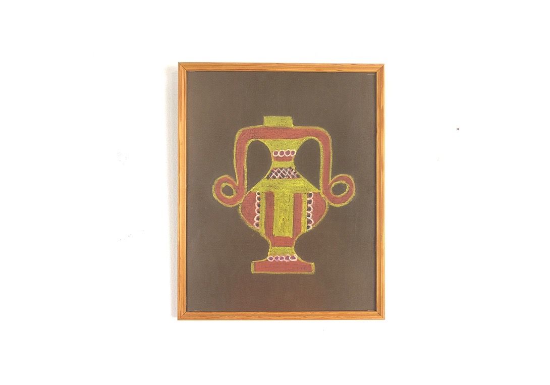 Foto Wax Painting of a Vase on Textile h36x30 10A3
