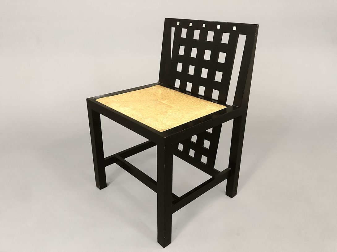 Foto Black Chair with Basket Seat Mackintosh Most 0064