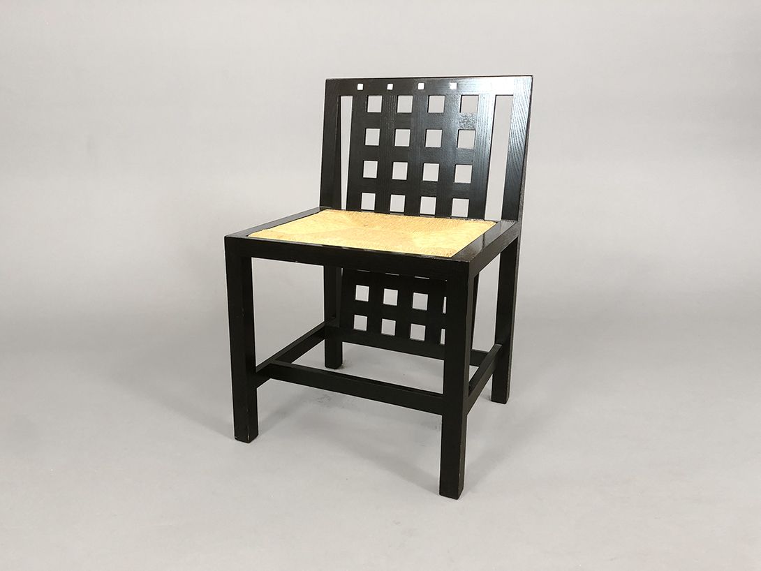 Foto Black Chair with Basket Seat Mackintosh Most 0064