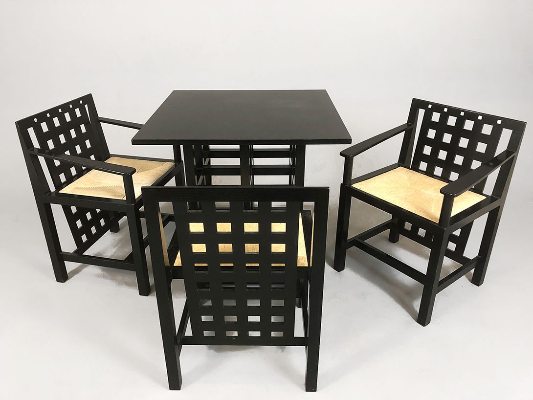 Foto Black Wooden Table Mackintosh Most 0064 h76x75x75