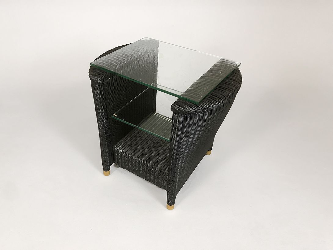 Foto Black Wicker Two Level Coffee Table h52x58x43