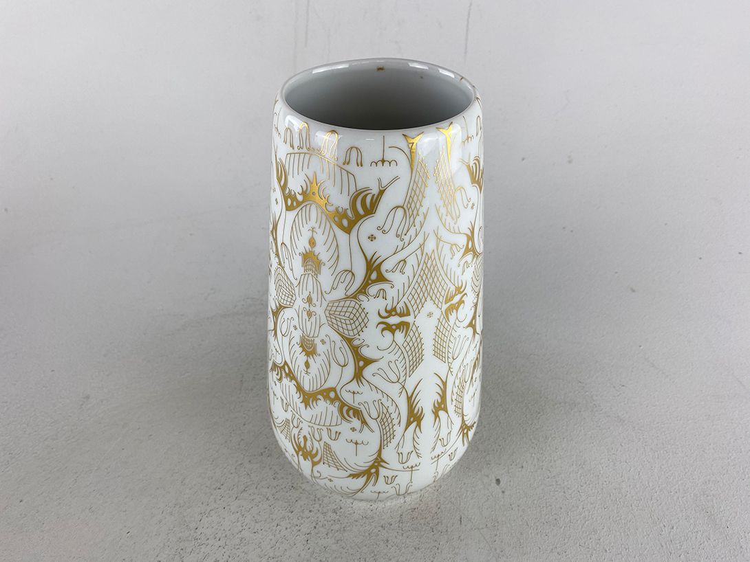 Foto Rosenthal Gold-Crested White Vase h27