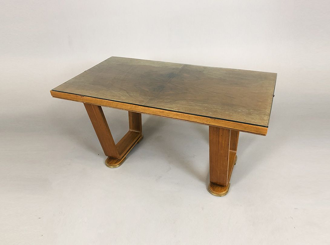 Foto Art Deco Coffee Table with Glass Top h60x115x60