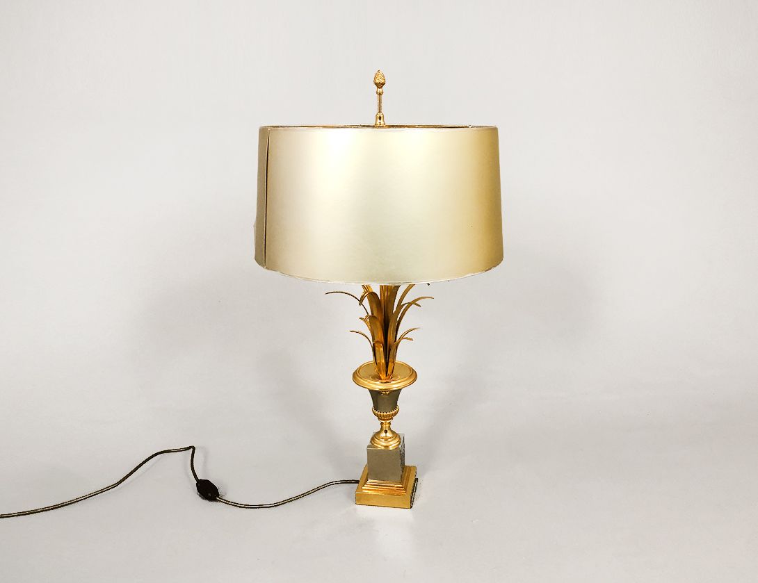 Foto Brass Table Lamp with Palm Leaves Stand h72