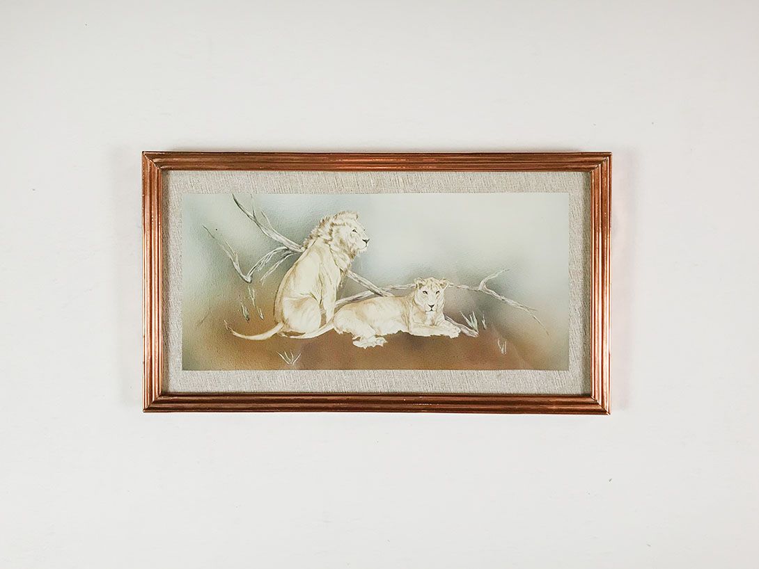 Foto Lounging Lions with Copper Frame 24B18
